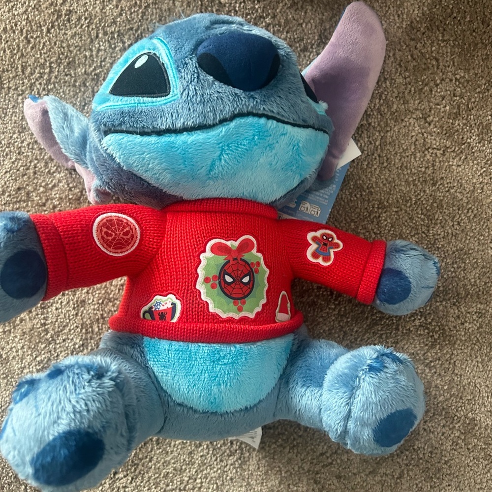 Blue Plush Toy with Red Sweater